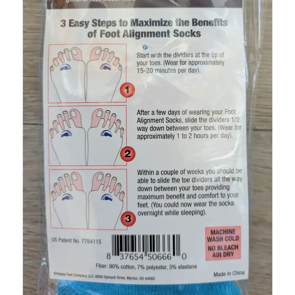 The Original Foot Alignment Socks Blue Medium Women 7-9 Men 5-8 New NIP